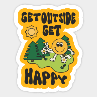 Get outside get happy Sticker